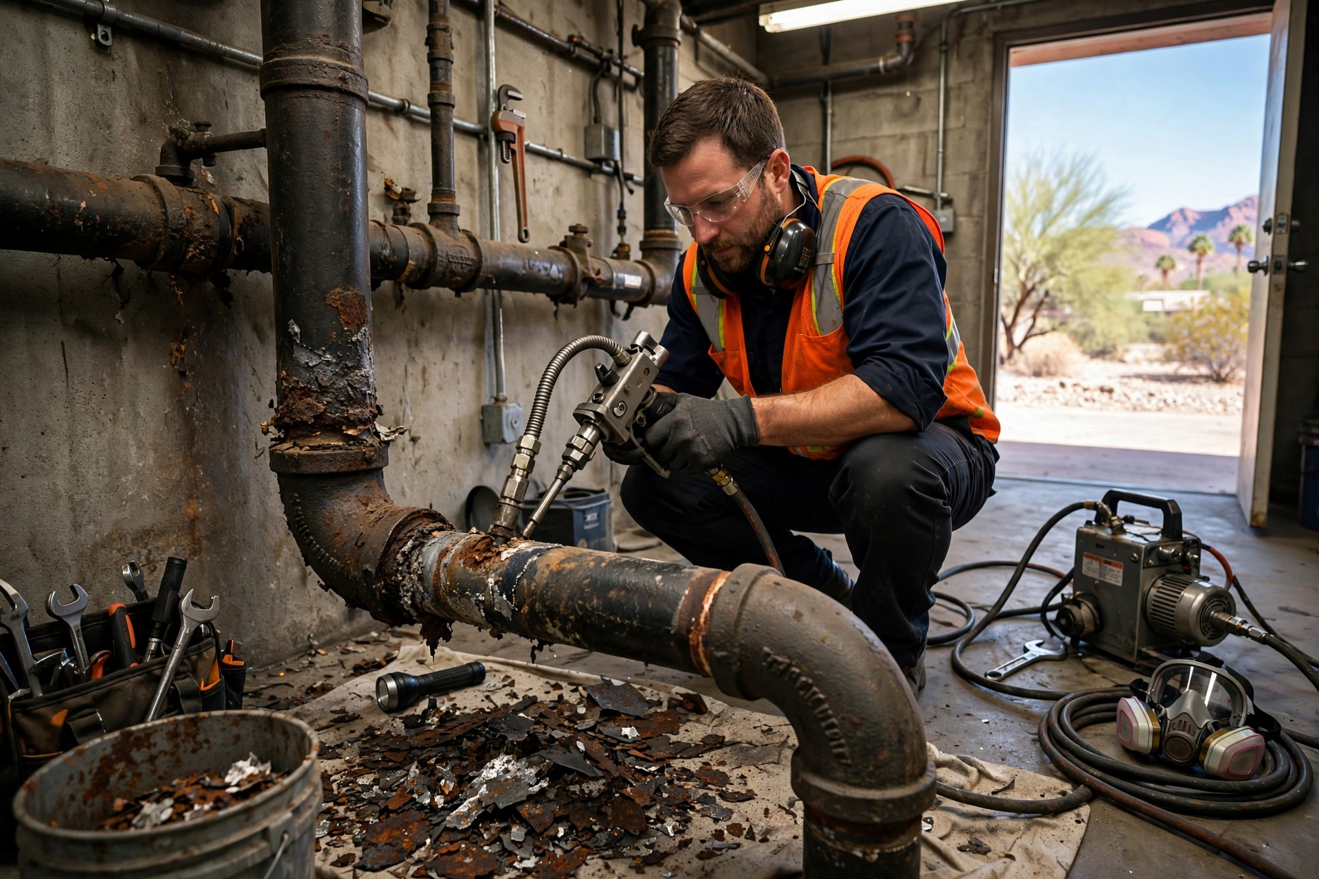 Cast Iron Pipe Descaling in Tempe