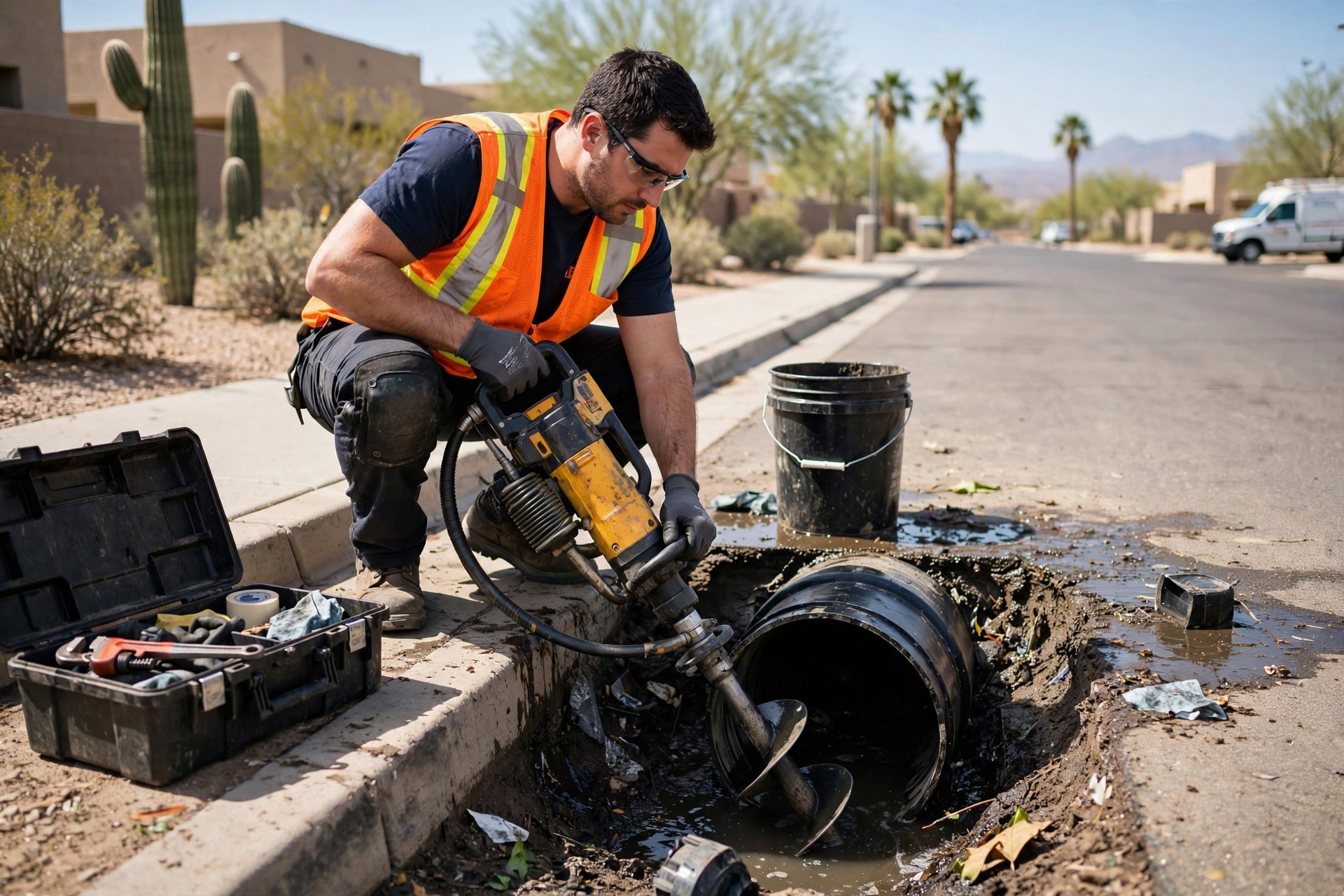 Emergency Sewer Backup Clearing in Tempe